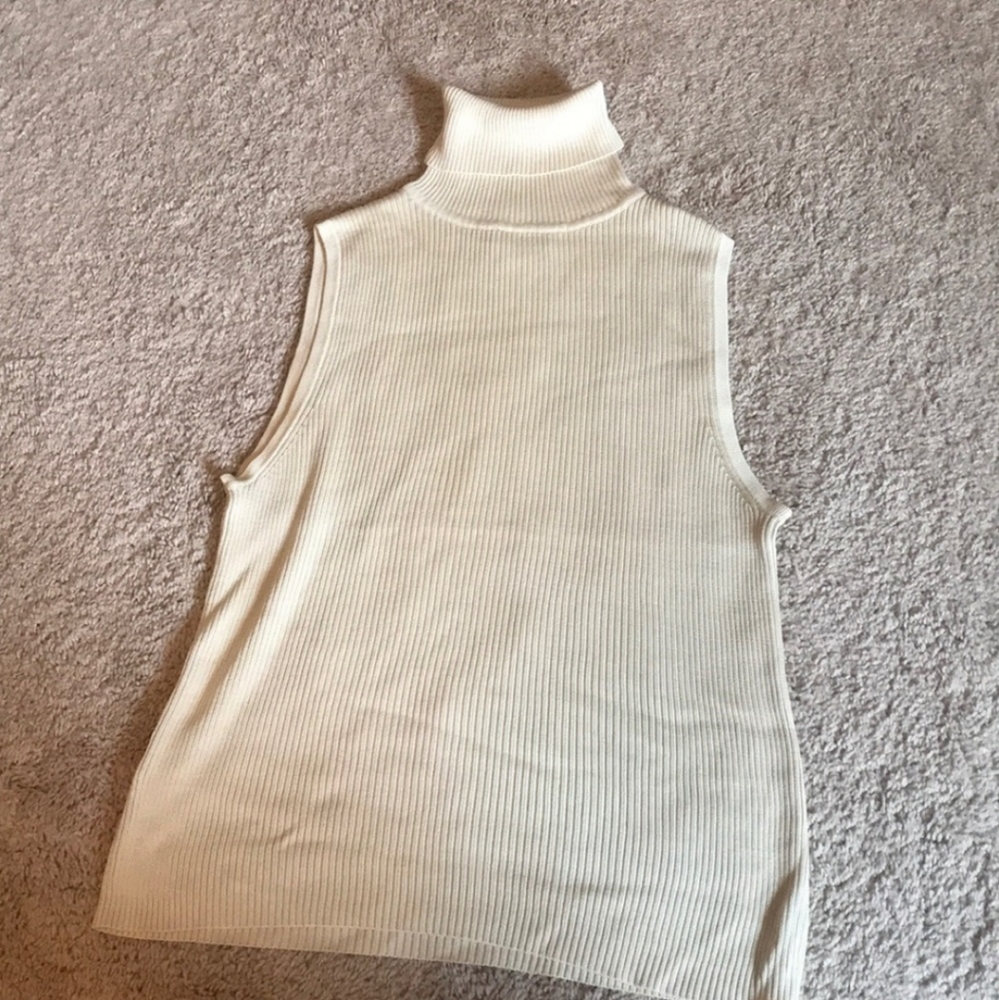 Vintage ribbed silk turtleneck tank Loft